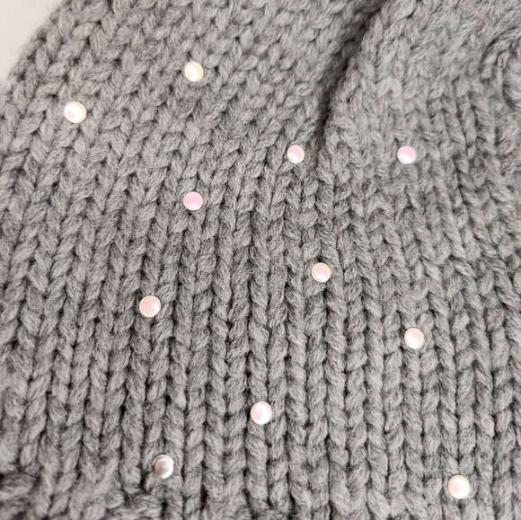 Silver Grey Knit Toque Beanie - Picture 8 of 8